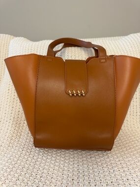 Montana West Cognac Brown Structured Tote Bag